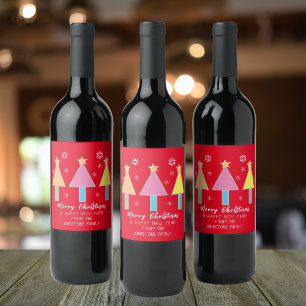 Rótulo De Garrafa De Cerveja Árvores de Natal Legal Arte Personalizada Nome Ver