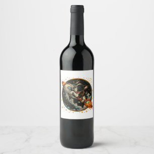 Rótulo De Garrafa De Cerveja Astronauta do Bulldog Francês