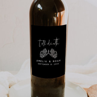 Rótulo De Garrafa De Cerveja Até Morte Gótica Vinho de Casamento de Halloween