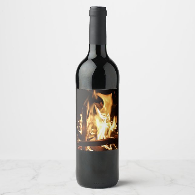 Rótulo De Garrafa De Cerveja Através das chamas (Frente)