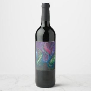 Rótulo De Garrafa De Cerveja Aurora Borealis