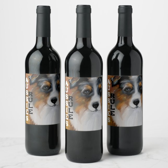RÓTULO DE GARRAFA DE CERVEJA AUSTRALIAN SHEPHERD (Garrafas)