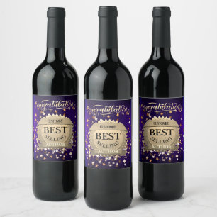 Rótulo De Garrafa De Cerveja Autor Best Selling Personalizado Roxo