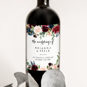 Rótulo De Garrafa De Cerveja Autumn Rustic Calligraphy Wedding Wine Labels