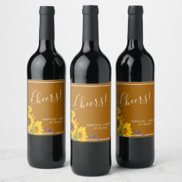 Rótulo De Garrafa De Cerveja Autumn Sunflower Wedding