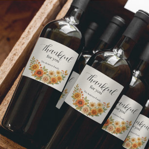 Rótulo De Garrafa De Cerveja Autumn Wreath - Queda Floral - Ação de Graças