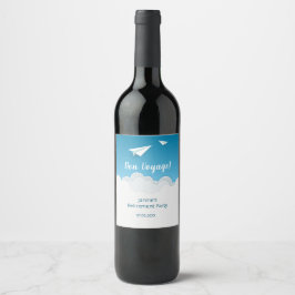 Rótulo De Garrafa De Cerveja Avião de Papel na Festa de Saída do Céu