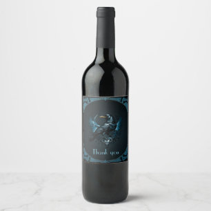Rótulo De Garrafa De Cerveja Avó preto majestoso sentado em um ornamentado