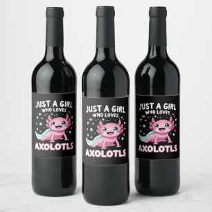 Rótulo De Garrafa De Cerveja Axolotl Kawaii Apenas Uma Garota Que Ama Axolotls