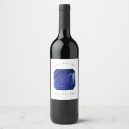 Rótulo De Garrafa De Cerveja Azul Gemstone Sapphire Quadrado