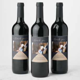Rótulo De Garrafa De Cerveja Azul geométrico casamento feito sob encomenda