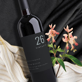 Rótulo De Garrafa De Cerveja Azul Negro Negrito Mínimo Elegante Qualquer Idade 