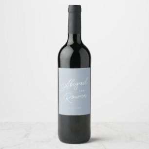 Rótulo De Garrafa De Cerveja Azul Poeirento Minimal Moderno Rótulo de Vinho de
