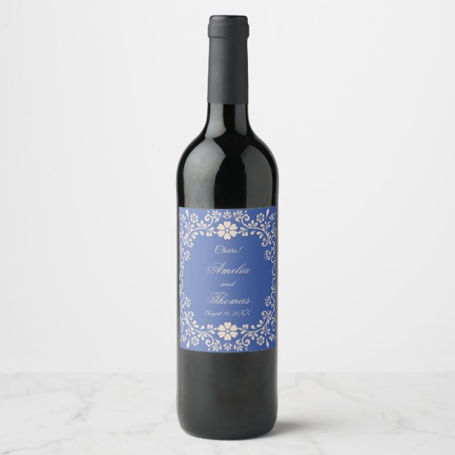 Rótulo De Garrafa De Cerveja Azul Rústico Talavera Casamento Mexicano  (Frente)