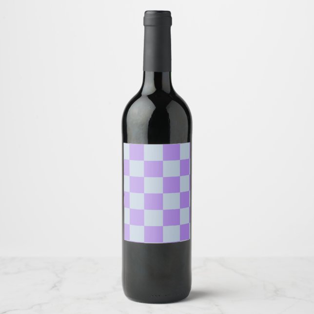 Rótulo De Garrafa De Cerveja Azul suave e Lavanda verificados (Frente)