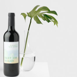 Rótulo De Garrafa De Cerveja Baby On Conselho Surfing Beach Watercolor Chá de f