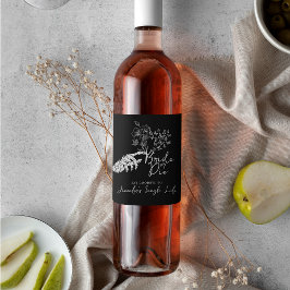 Rótulo De Garrafa De Cerveja Bachelorette Party Bride or Die Floral Gothic