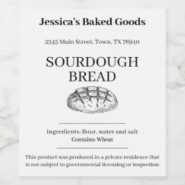 Rótulo De Garrafa De Cerveja Baked Good Cottage Bakery Product Label ZCB-001