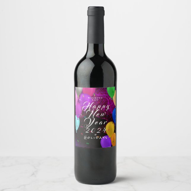 Rótulo De Garrafa De Cerveja Balão feliz ano novo (Frente)