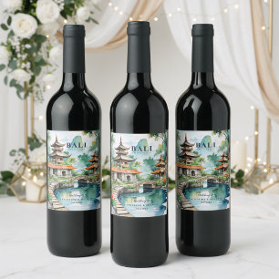 Rótulo De Garrafa De Cerveja Bali Indonésia Casamento Tropical Asiático no Dest