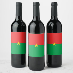 Rótulo De Garrafa De Cerveja Bandeira Burkina Faso