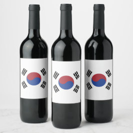 Rótulo De Garrafa De Cerveja Bandeira da Coreia do Sul