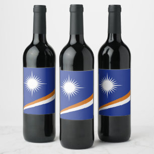 Rótulo De Garrafa De Cerveja bandeira das Ilhas Marshall