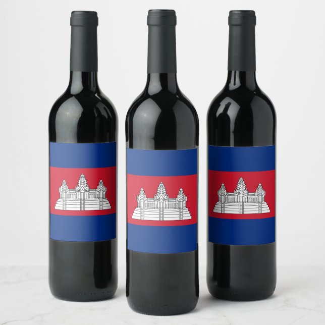 Rótulo De Garrafa De Cerveja Bandeira do Camboja (Garrafas)