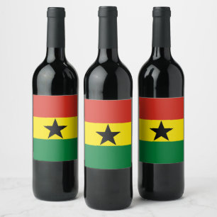 Rótulo De Garrafa De Cerveja bandeira do Gana