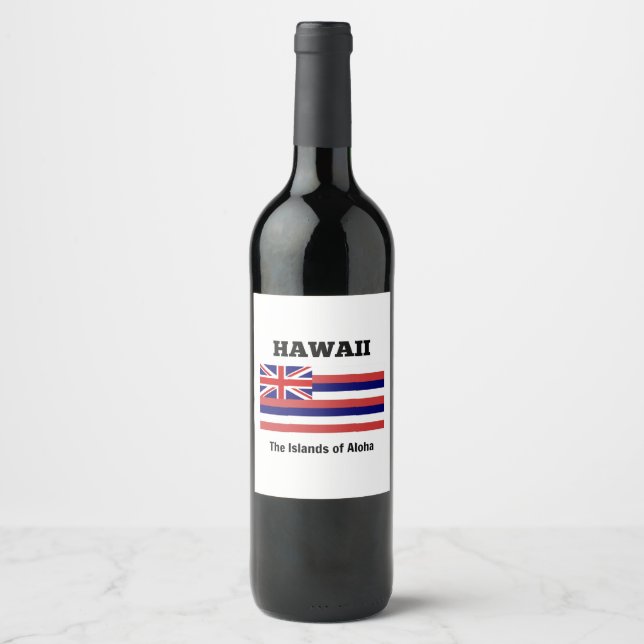 Rótulo De Garrafa De Cerveja Bandeira do Havaí (Frente)