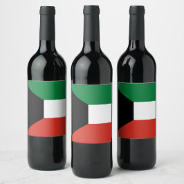 Rótulo De Garrafa De Cerveja bandeira do Kuwait