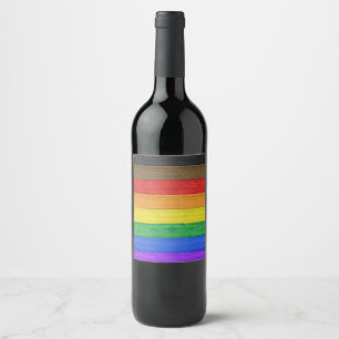 Rótulo De Garrafa De Cerveja Bandeira do orgulho gay inclusivo de SlipperyJoe t