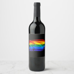 Rótulo De Garrafa De Cerveja Bandeira do orgulho gay SlipperyJoe's ondulando ve
