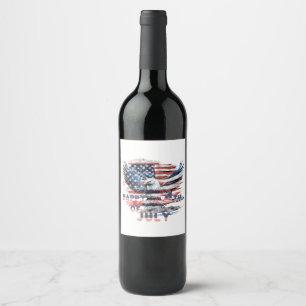 Rótulo De Garrafa De Cerveja Bandeira e águia dos Estados Unidos. 4 de julho. I