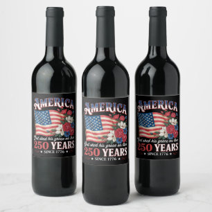 Rótulo De Garrafa De Cerveja Bandeira Floral América 250 Anos