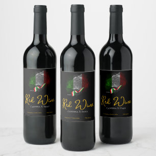 Rótulo De Garrafa De Cerveja bandeira italiana