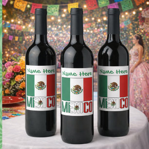 Rótulo De Garrafa De Cerveja Bandeira Personalizada do México