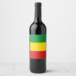 Rótulo De Garrafa De Cerveja Bandeira Rastafári Rasta Etíope