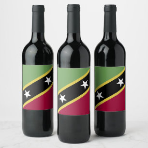 Rótulo De Garrafa De Cerveja bandeira santo Kitts e Nevis