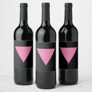 Rótulo De Garrafa De Cerveja bandeira triângulo rosa SlipperyJoe's símbolo rosa