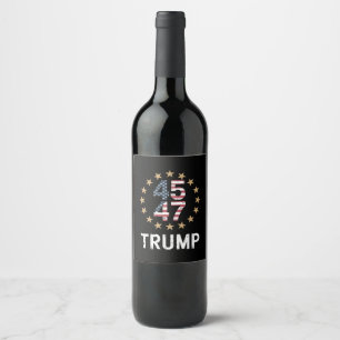 Rótulo De Garrafa De Cerveja Bandeira Trump 2024 Devolve a América Trump 45 47 
