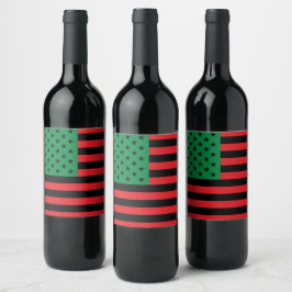 Rótulo De Garrafa De Cerveja Bandeira Vermelha Preta e Verde Afro-Americana
