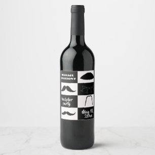Rótulo De Garrafa De Cerveja Banheiro Negro e Branco