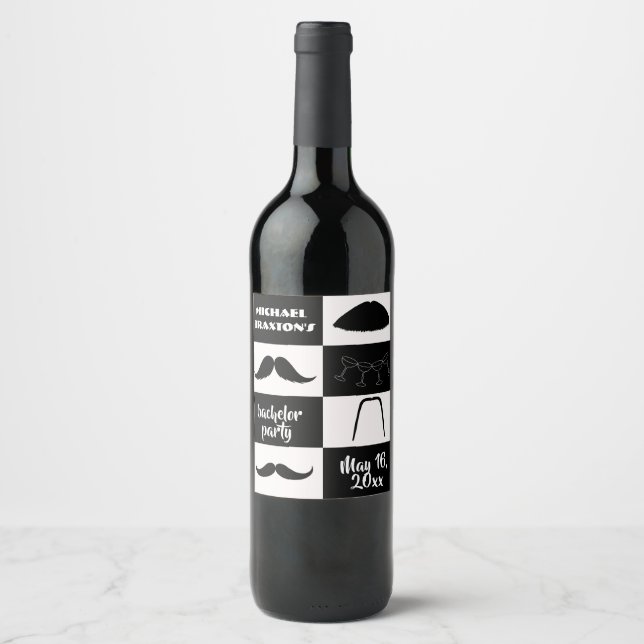 Rótulo De Garrafa De Cerveja Banheiro Negro e Branco (Frente)