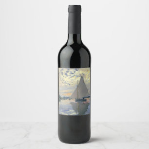 Rótulo De Garrafa De Cerveja Barco à Vela de Monet Impressionismo Francês Arte 