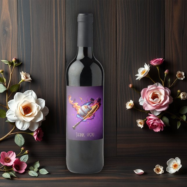 Rótulo De Garrafa De Cerveja Baseball no Fogo. (Criador carregado)