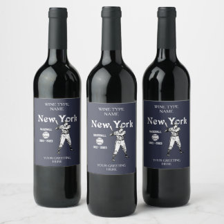 Rótulo De Garrafa De Cerveja Baseball Retro de Nova York 2023