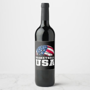 Rótulo De Garrafa De Cerveja Basquete EUA dá apoio à Equipe Tshirt USA Flag Dr.