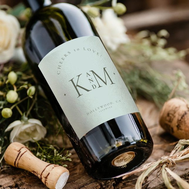 Rótulo De Garrafa De Cerveja Basta Casamento Chic Cheers Sea Glass ID1046 (Criador carregado)