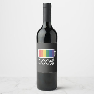 Rótulo De Garrafa De Cerveja Bateria 100% de orgulho LGBT Engraçado pela Gay Ig